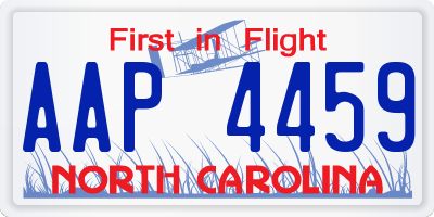 NC license plate AAP4459