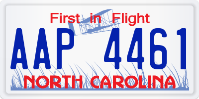 NC license plate AAP4461