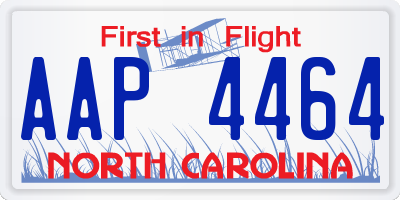 NC license plate AAP4464