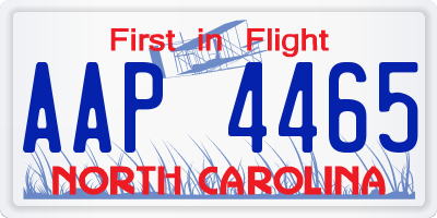 NC license plate AAP4465