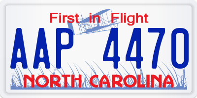 NC license plate AAP4470