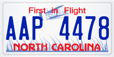 NC license plate AAP4478
