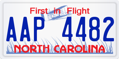 NC license plate AAP4482