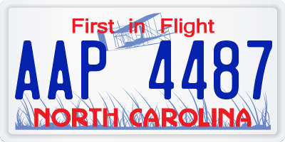 NC license plate AAP4487