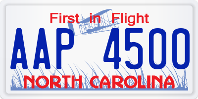 NC license plate AAP4500