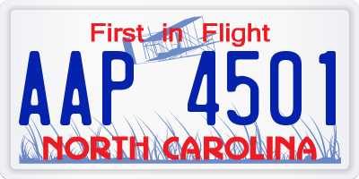 NC license plate AAP4501