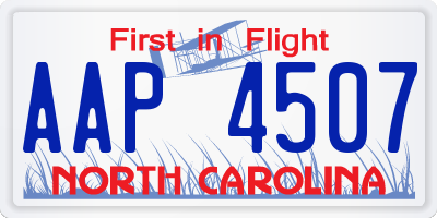 NC license plate AAP4507