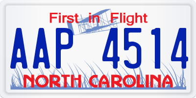 NC license plate AAP4514