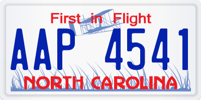 NC license plate AAP4541