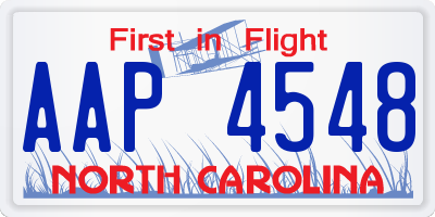 NC license plate AAP4548