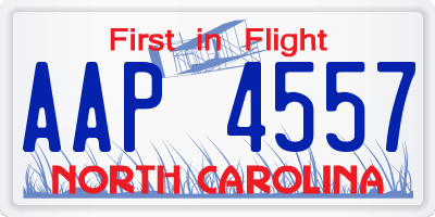NC license plate AAP4557