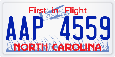 NC license plate AAP4559