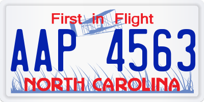 NC license plate AAP4563