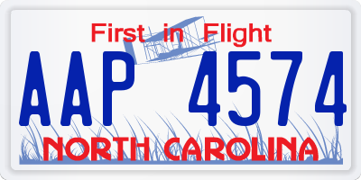 NC license plate AAP4574