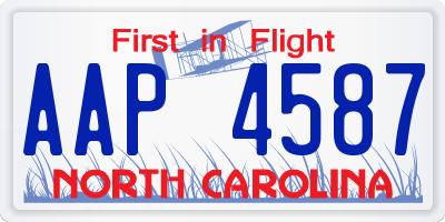 NC license plate AAP4587
