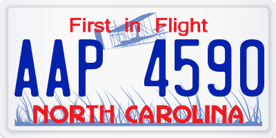 NC license plate AAP4590