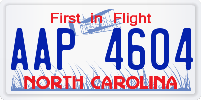 NC license plate AAP4604