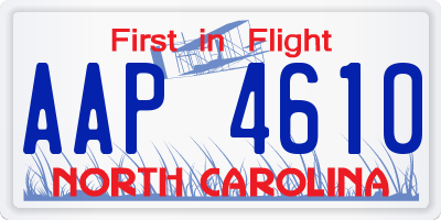 NC license plate AAP4610