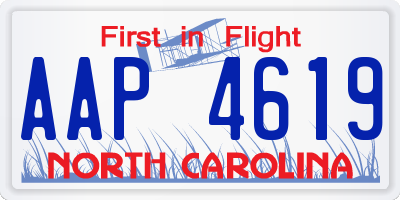 NC license plate AAP4619