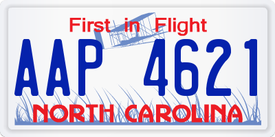 NC license plate AAP4621