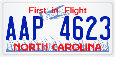NC license plate AAP4623