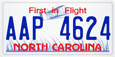 NC license plate AAP4624