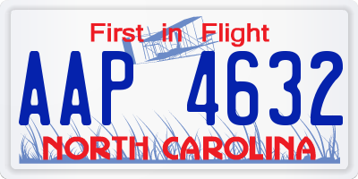 NC license plate AAP4632