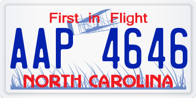 NC license plate AAP4646