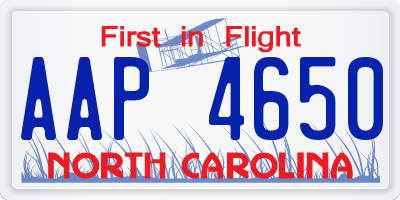 NC license plate AAP4650