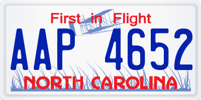 NC license plate AAP4652