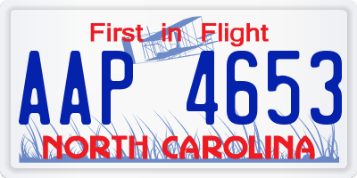 NC license plate AAP4653