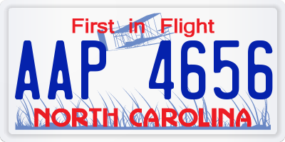 NC license plate AAP4656