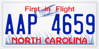 NC license plate AAP4659