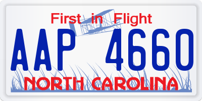 NC license plate AAP4660