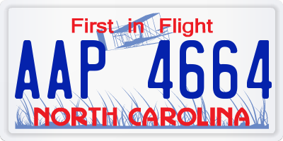 NC license plate AAP4664