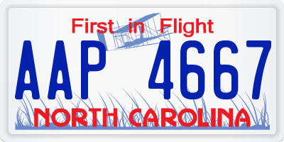 NC license plate AAP4667