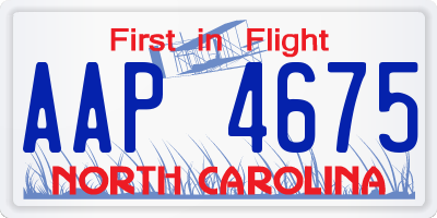 NC license plate AAP4675