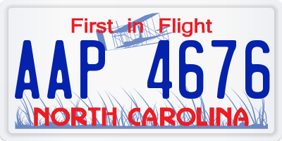 NC license plate AAP4676
