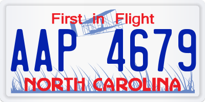 NC license plate AAP4679