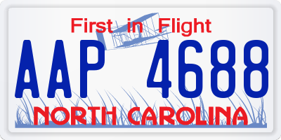 NC license plate AAP4688