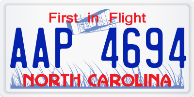 NC license plate AAP4694