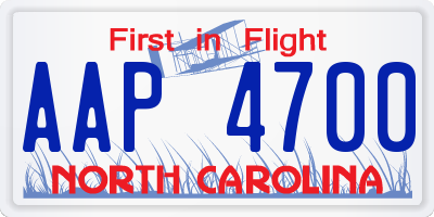 NC license plate AAP4700
