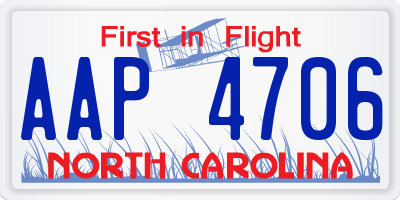 NC license plate AAP4706