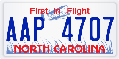 NC license plate AAP4707