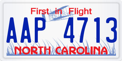 NC license plate AAP4713