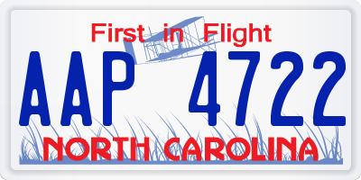 NC license plate AAP4722