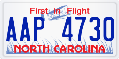 NC license plate AAP4730