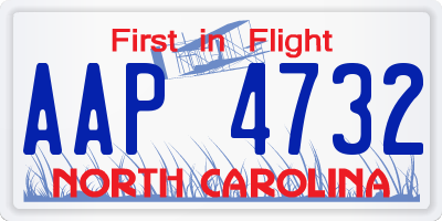 NC license plate AAP4732