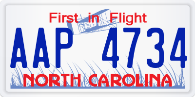 NC license plate AAP4734