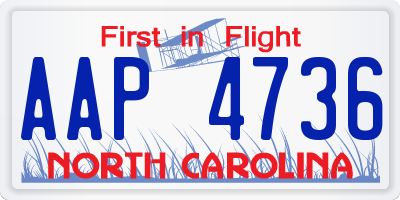 NC license plate AAP4736